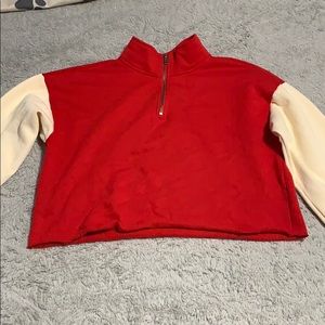 Zip up crop top sweatshirt